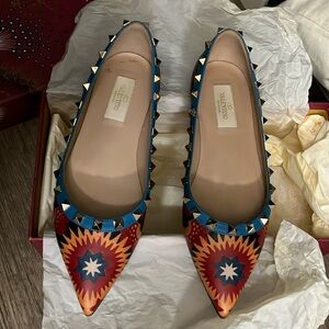 Valentino rockstud flats 36.5